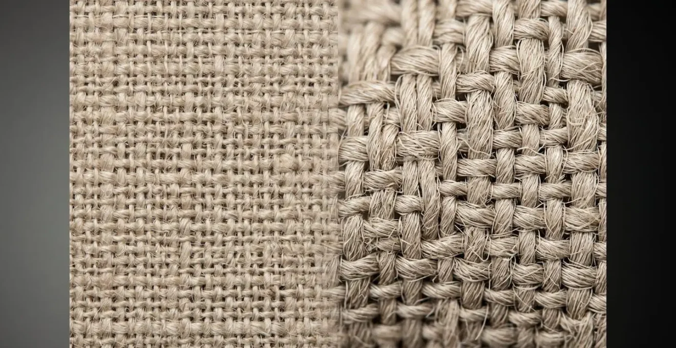 Extreme macro shot showing fabric texture detail preserved through AI denoising process