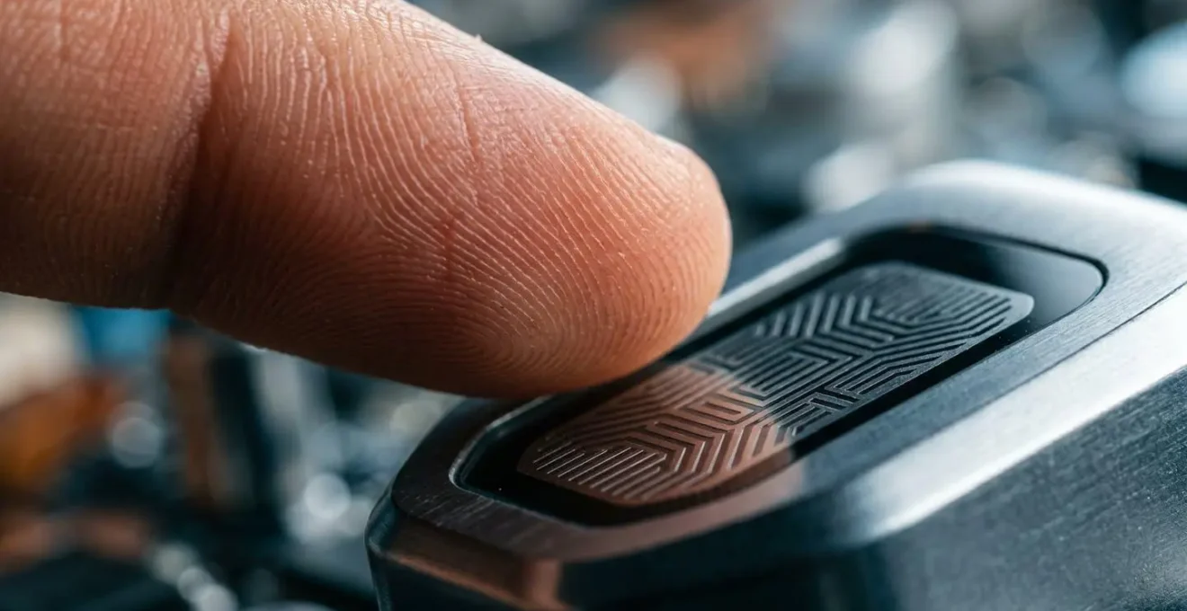 Macro detail of advanced biometric security technology