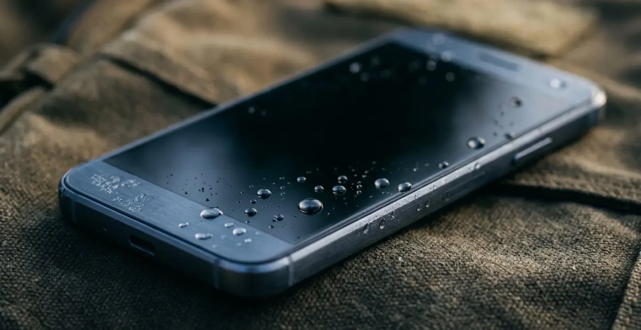 Close-up macro photography of smartphone battery showing cold temperature effects
