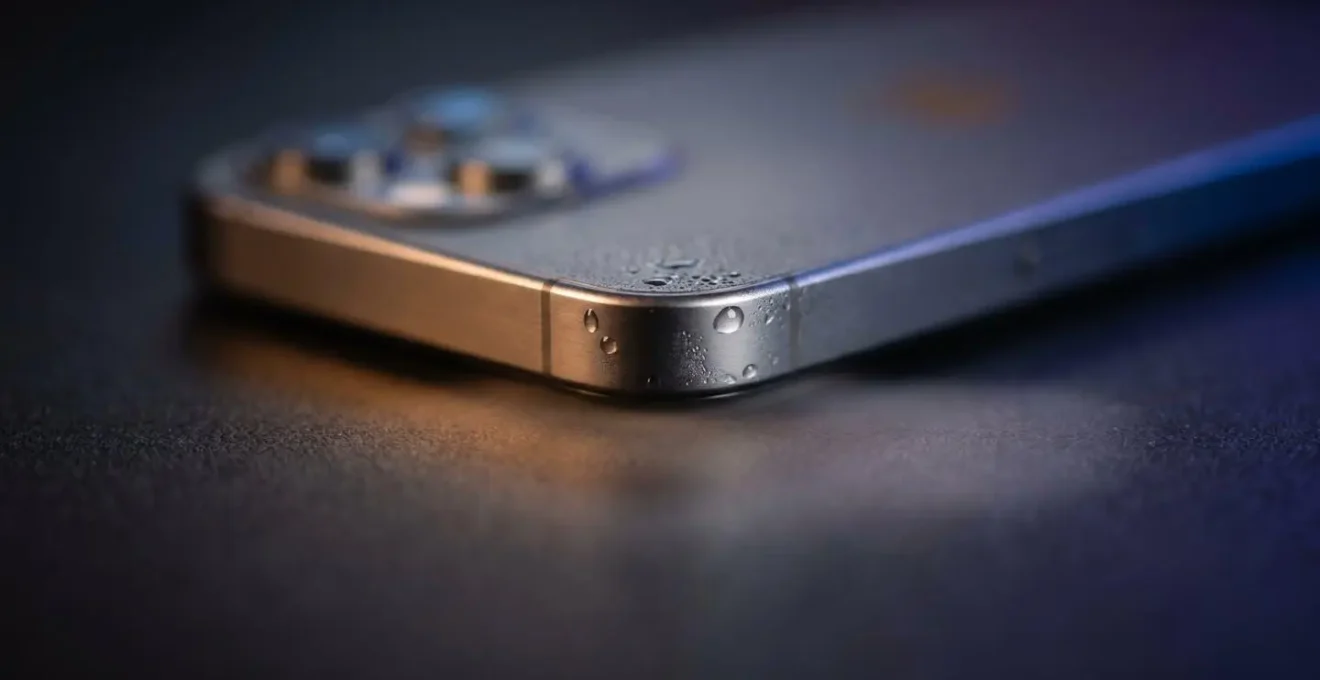 Close-up showing heat and thermal stress effects on smartphone components