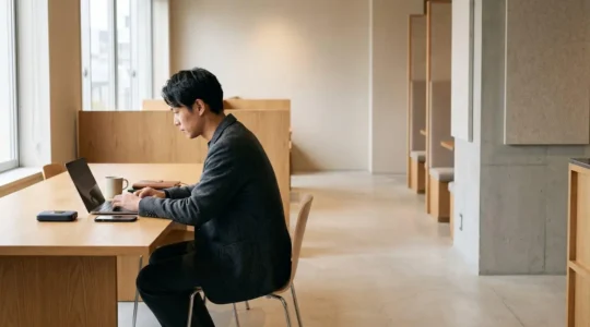 Digital nomad working remotely with multiple connectivity solutions ensuring reliable uptime for professional remote work