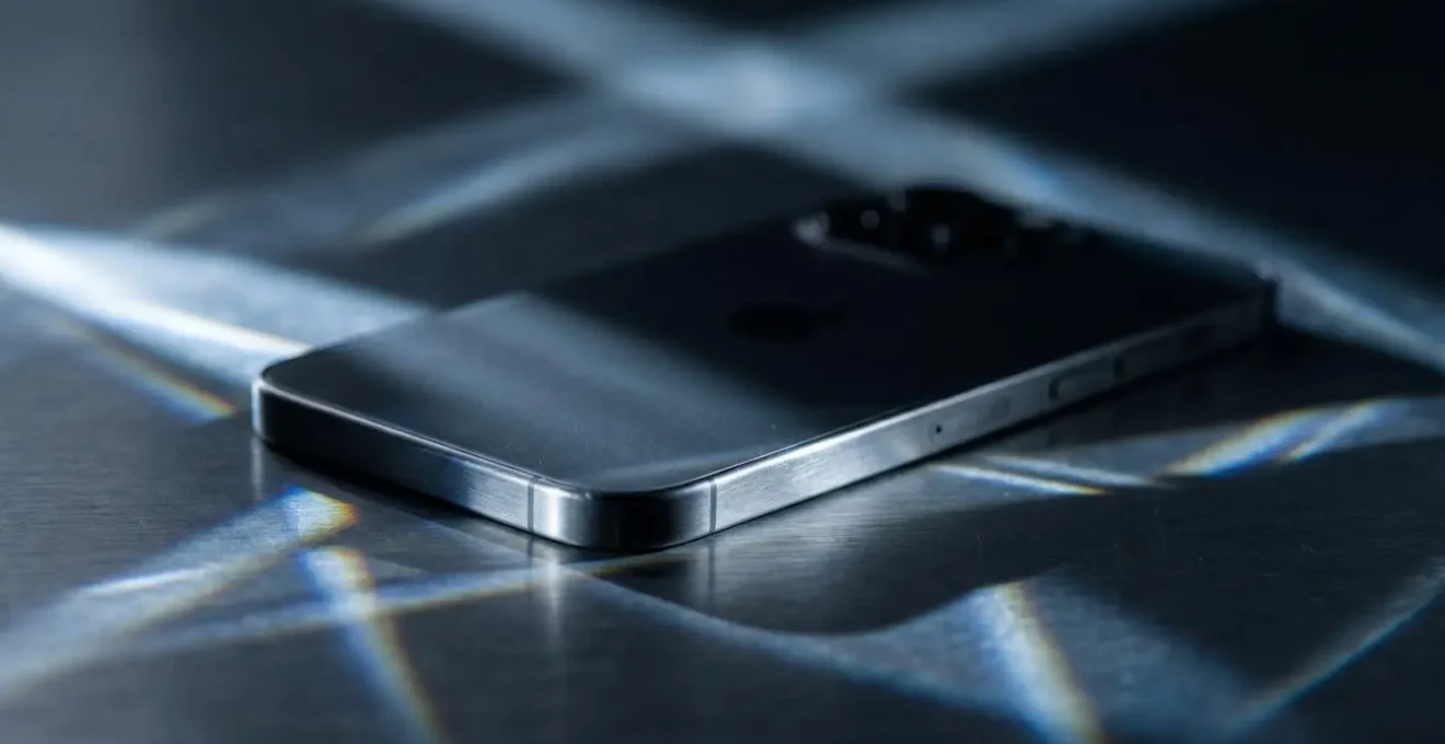 Professional close-up photograph showing secure mobile data protection with hardware encryption metaphor in dramatic lighting